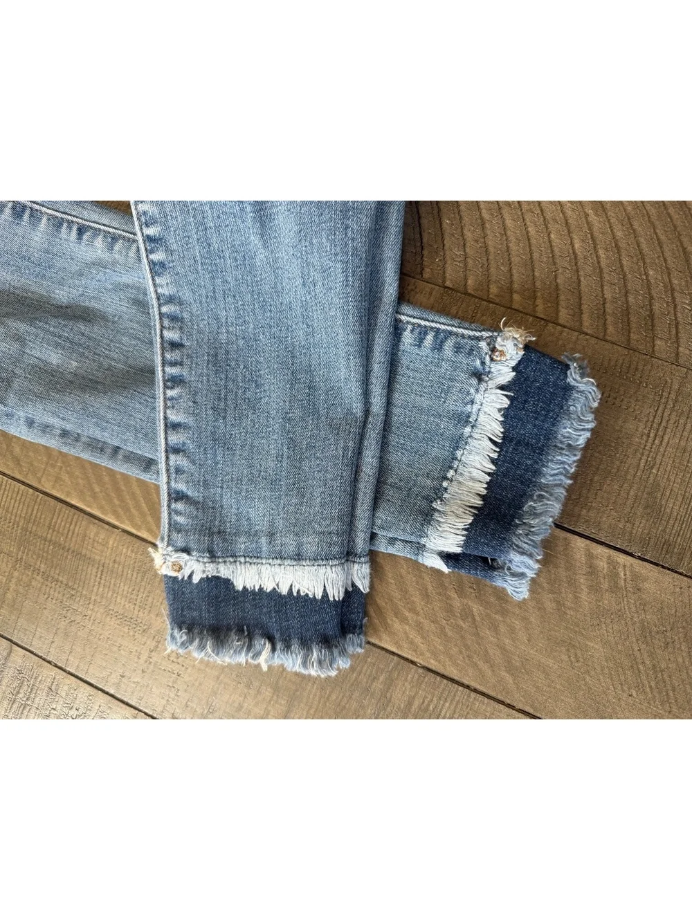 Loft Skinny Jeans Distressed Hem